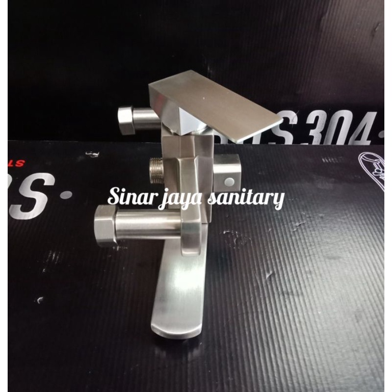 Kran tiang shower kotak full stainless sus  304 / shower tiang stainless  panas dingin