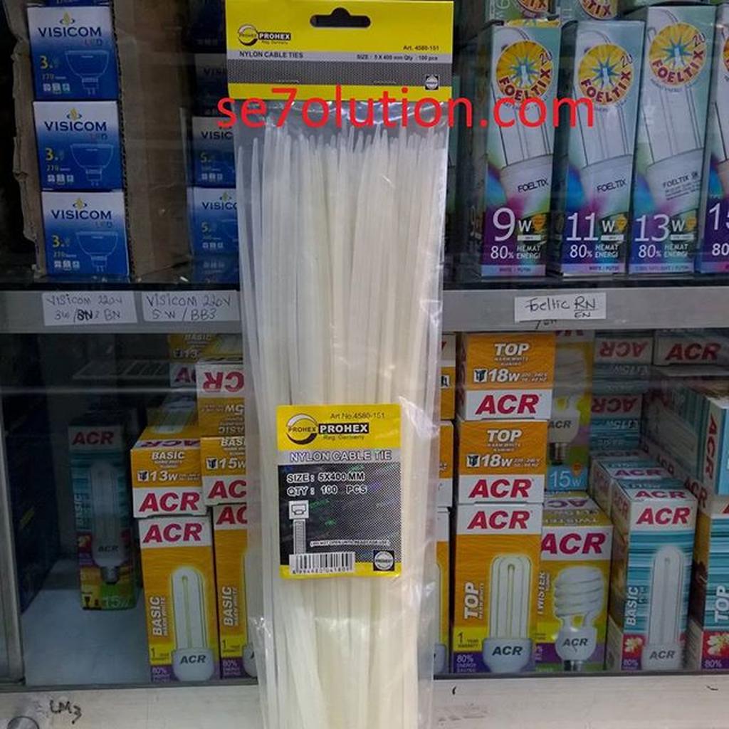 Prohex Kabel Ties 5x400mm Putih (ART 4580-151)