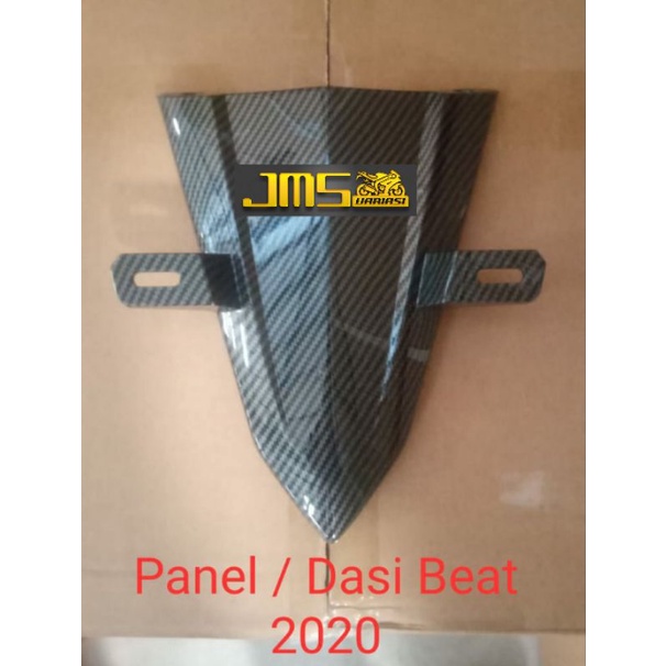 cover tutup carbon tameng dasi plat nomor depan beat new beat deluxe tahun 2020-2022 zoro