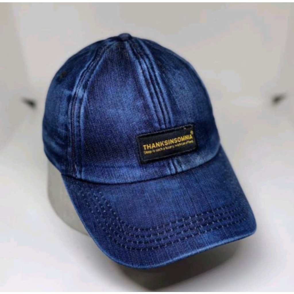 BS Trend Topi Levis Thanksinsomnia Bahan Jeans Denim Import Moder Baru / Topi Baseball Pria Distro O