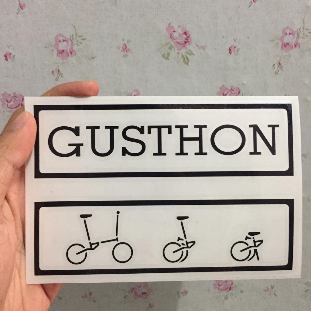 CUTTING STICKER FRAME SEPEDA GUSTHON GUST FNHON TEXT LOGO