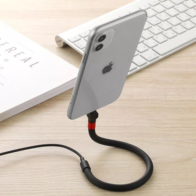 Kabel charger / Kabel Data USB type C bisa ditekuk panjang 1,2 meter phone holder