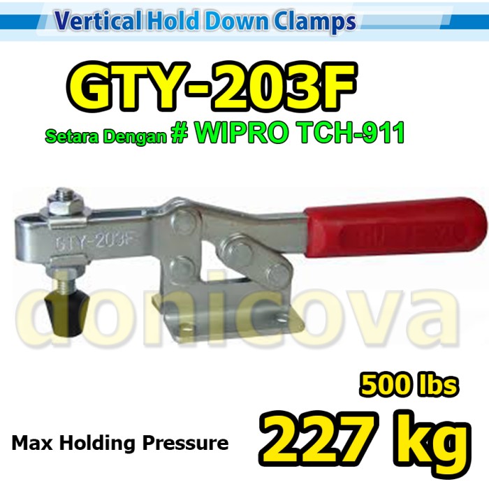 Toggle Clamp Vertical GH 203F GTY 203 F setara WIPRO TCH-911 227kg