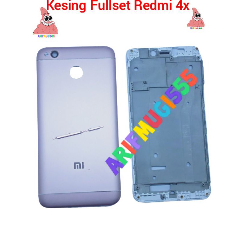 CASING KESING BEZEL FRAME TULANG LCD FULLSET BACKDOOR XIAOMI REDMI 4X ORIGINAL