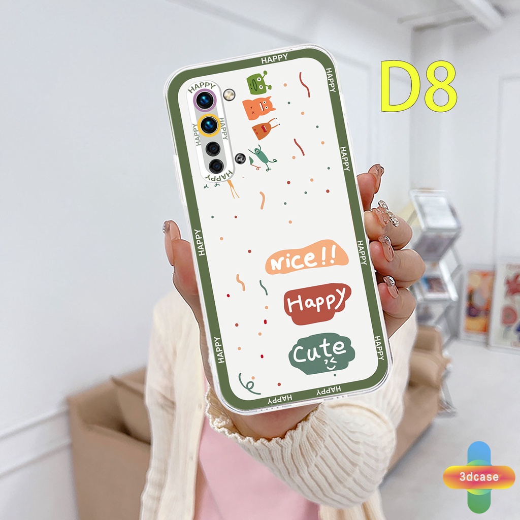 Soft TPU Case Realme C11 2021 C21Y C31 C35 C15 C21 C25 C20 C3 C12 C2 C25S 5S 5 5S 5i C17 7i C1 C25Y C2 C3i 6i C20A realme Narzo 20 10 10A 20A 30A A7 A5S A15 A16 Y12 Y20 Y15S A03 Cute Cartoon Monster Transparent Phone Case