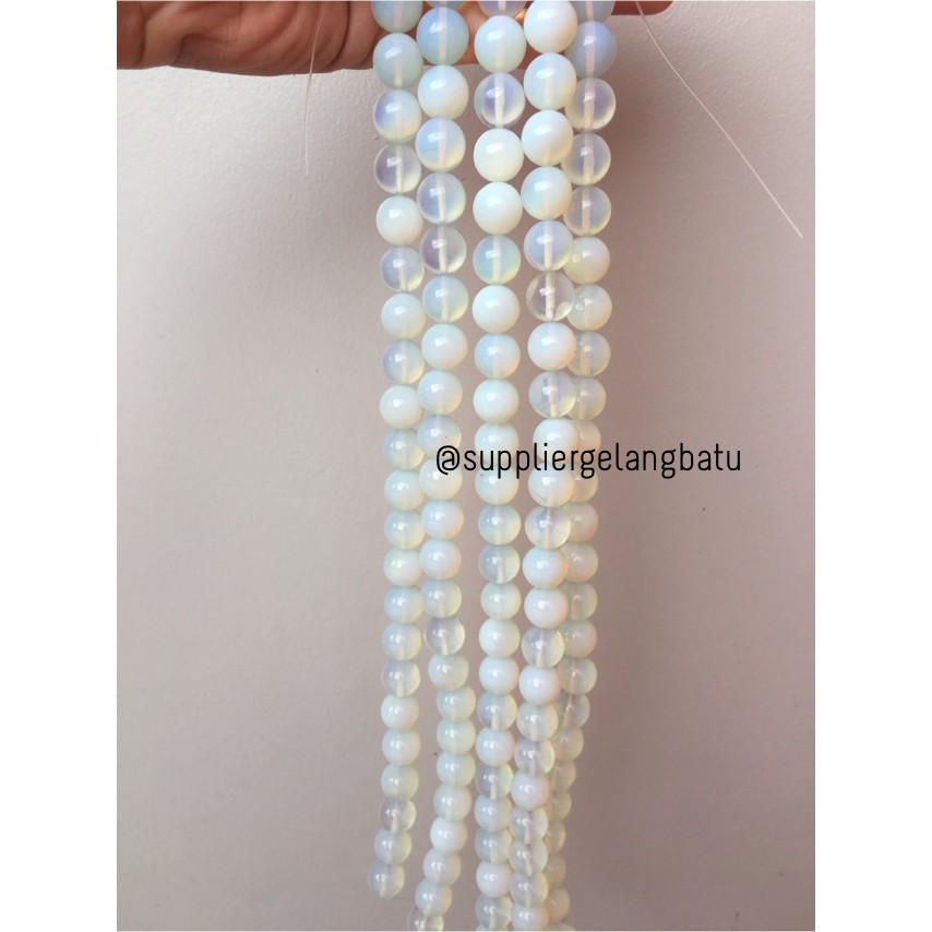 Moonstone opalite 14mm ready stock glow tembus cahaya senter akik alam grosir kerajinan aksesoris
