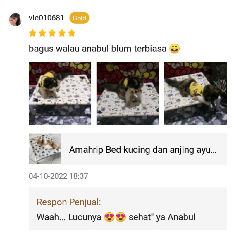 Amahrip Tempat tidur kucing dan anjing ayunan hammock Hewan Peliharaan pet bed