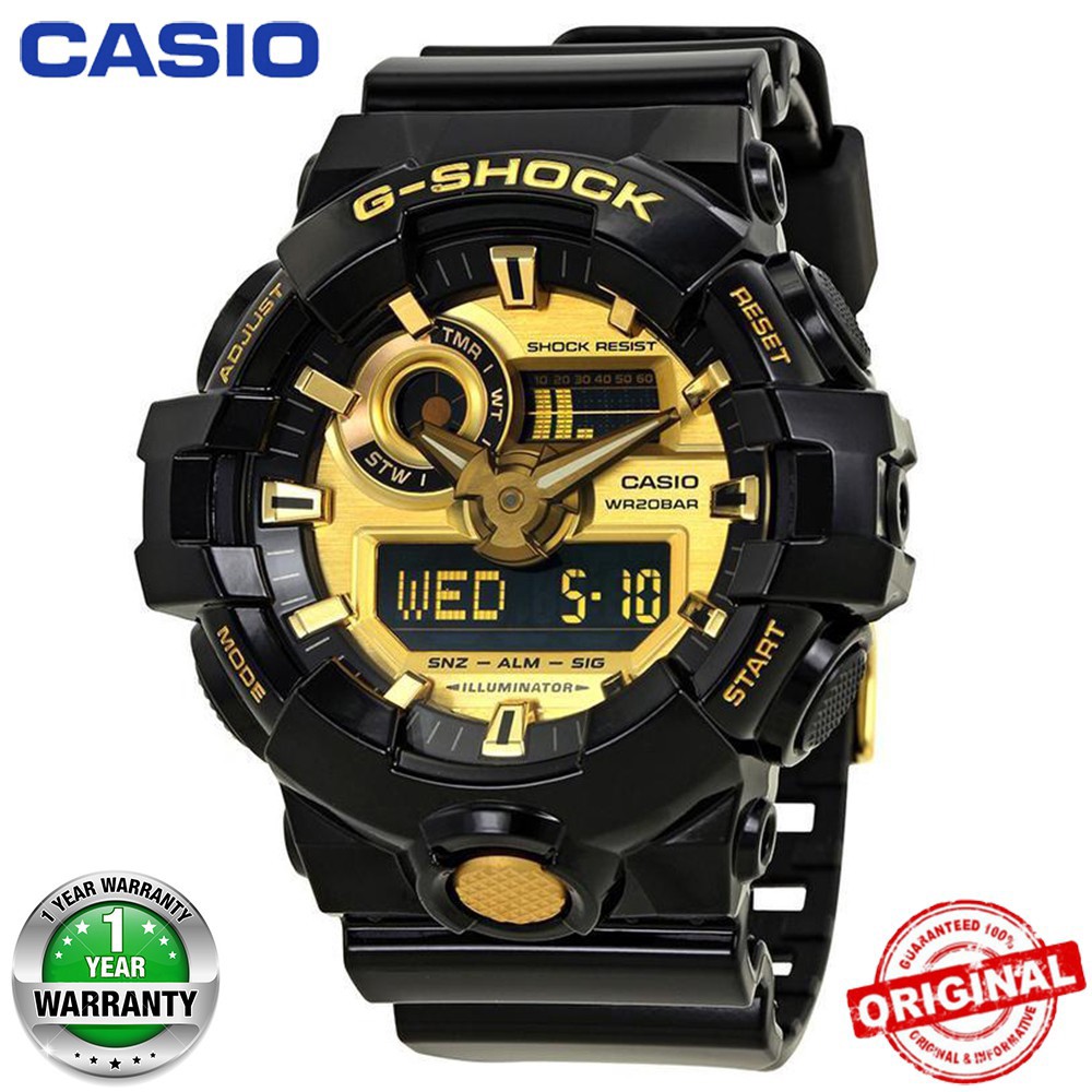 jam g shock hitam gold