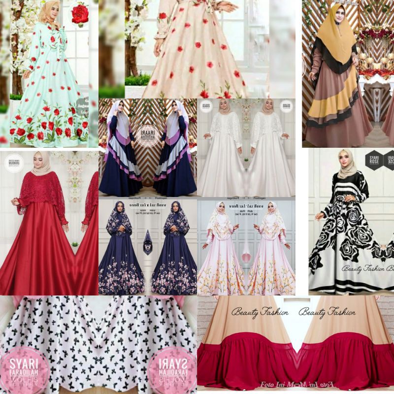 BIG SALE Gamis Syari  set /No set Harga Ambyar Kwalitas dijamin Mantap