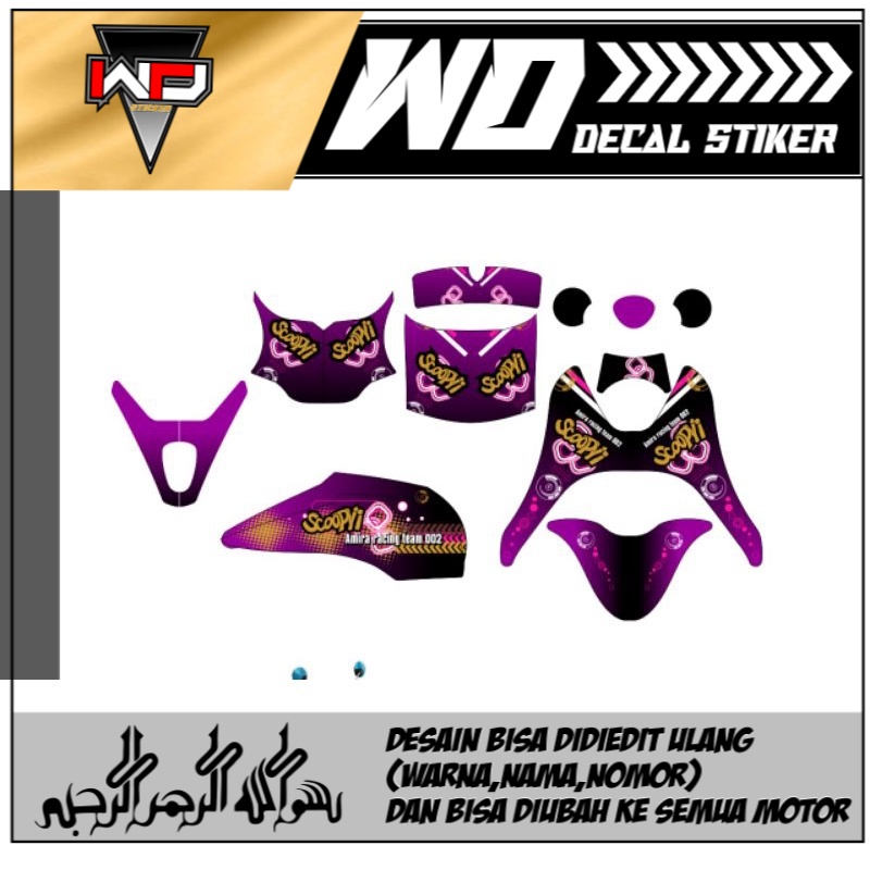 Dekal sticker scoopy lama full dasbor dan vario tecno motif keren
