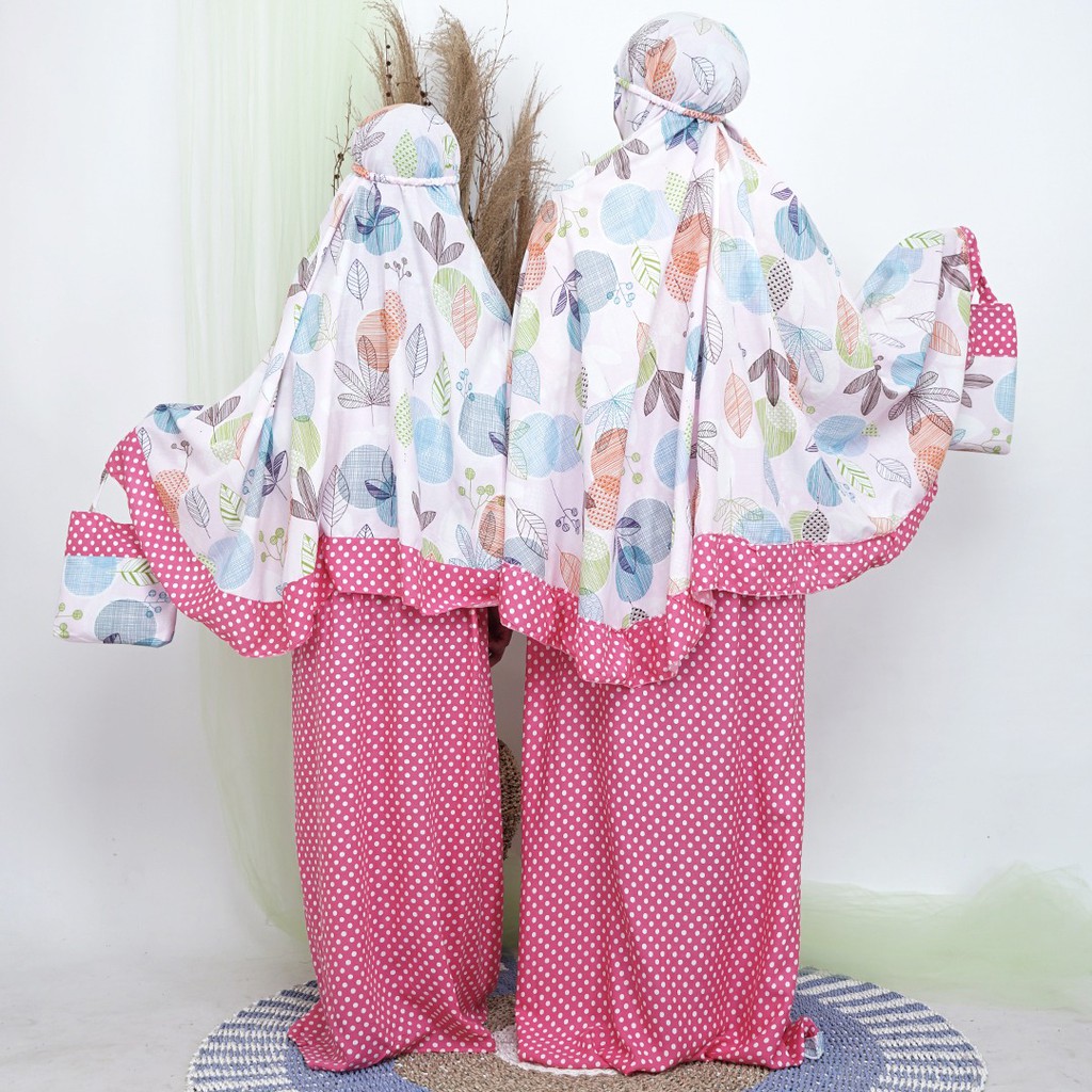 Mukena Ibu Dan Anak Couple Bahan Katun Jepang Premium/Harga Grosir/Bisa COD