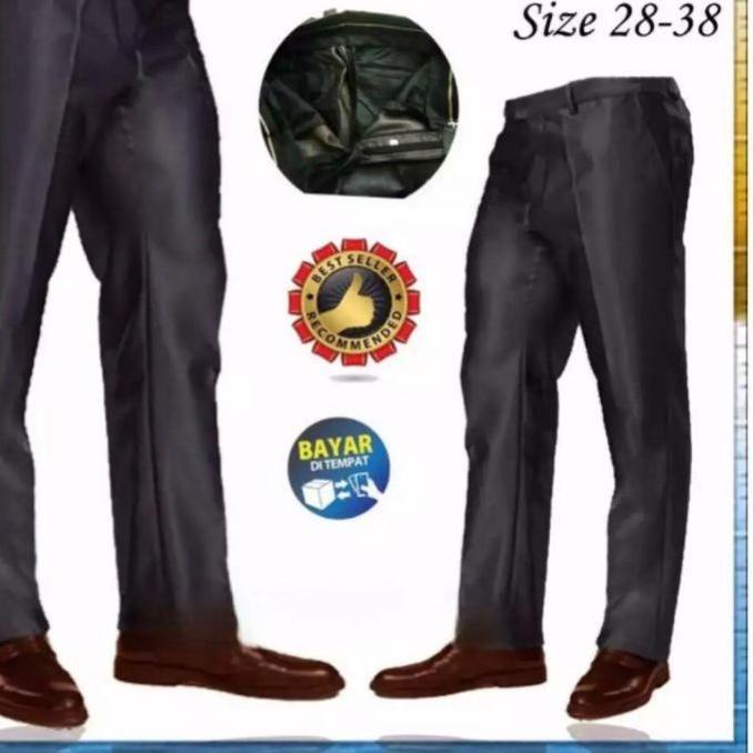 Celana Kantor Pria Bahan Mengkilat Slim Metallic Keren Realpict Trend Terkini 27 38