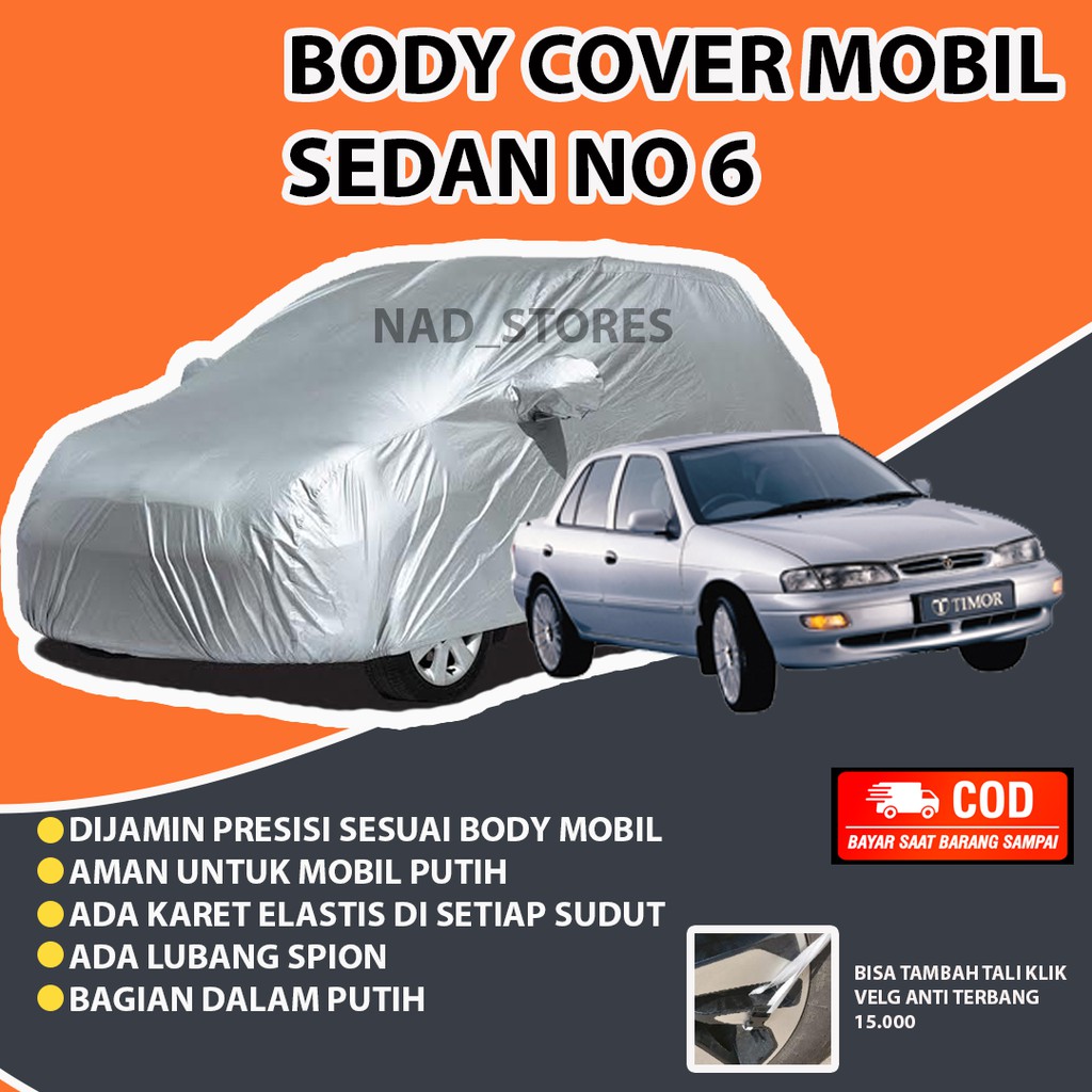 RC12A Sarung Mobil Body Cover mantel Sedan Timor Lancer evo Soluna Starlet suzuki Baleno esteem
