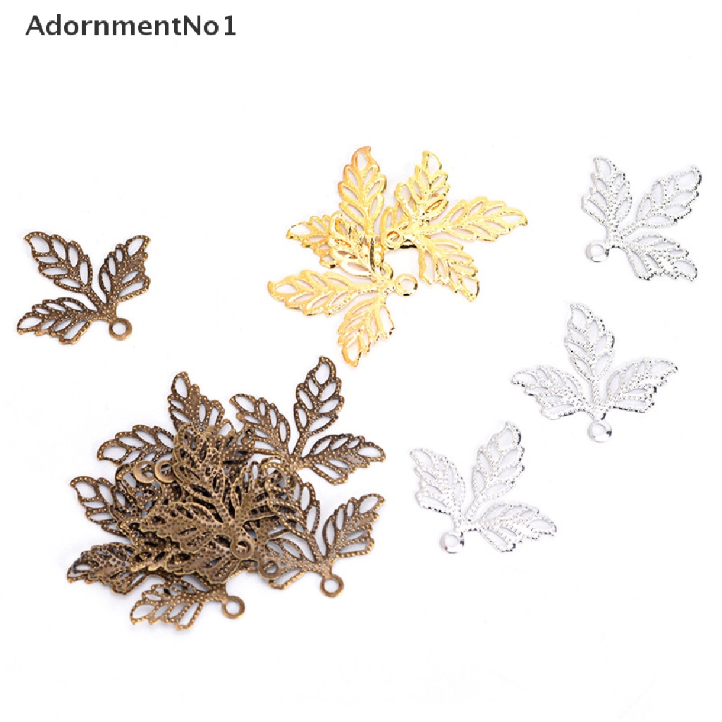 (AdornmentNo1) 100pcs / Set Konektor Bentuk Daun Bahan Metal Untuk Membuat Perhiasan DIY