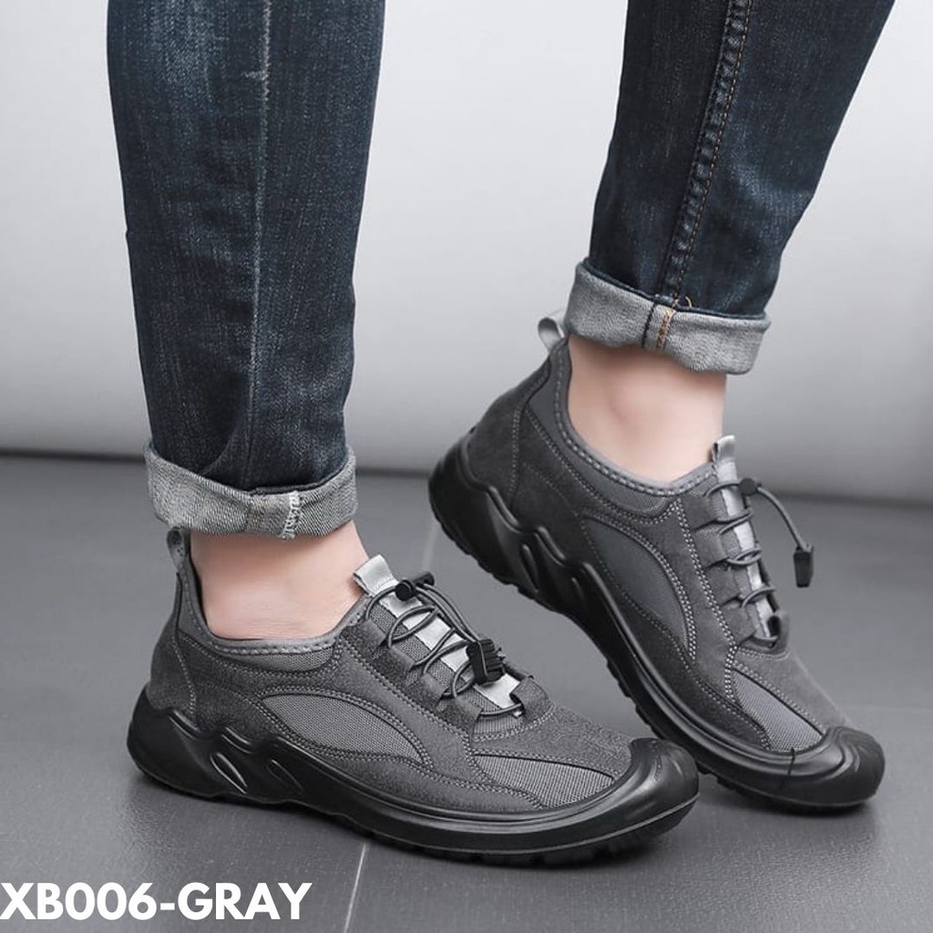 SEPATU SNEAKERS PRIA FASHION TRENDY MODEREN BAHAN SUEDE COMBI PU IMPORT B006