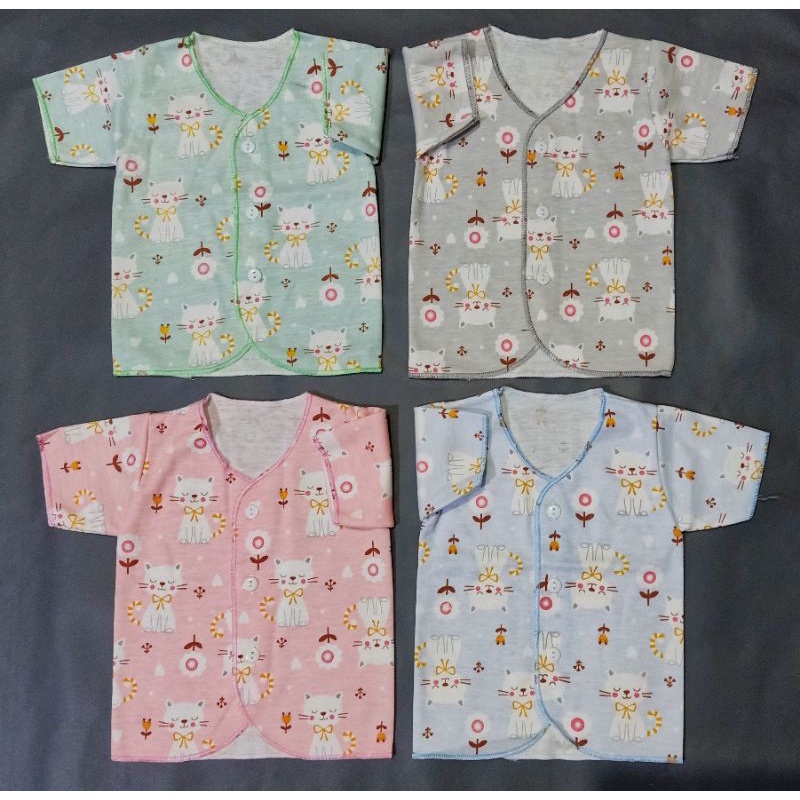 Baju Bayi Lengan Pendek SNI Y-Lin Warna PASTEL Size Newborn 100% Katun Halus Atasan Bayi Baru Lahir Lengan Pendek SNI Y-Lin