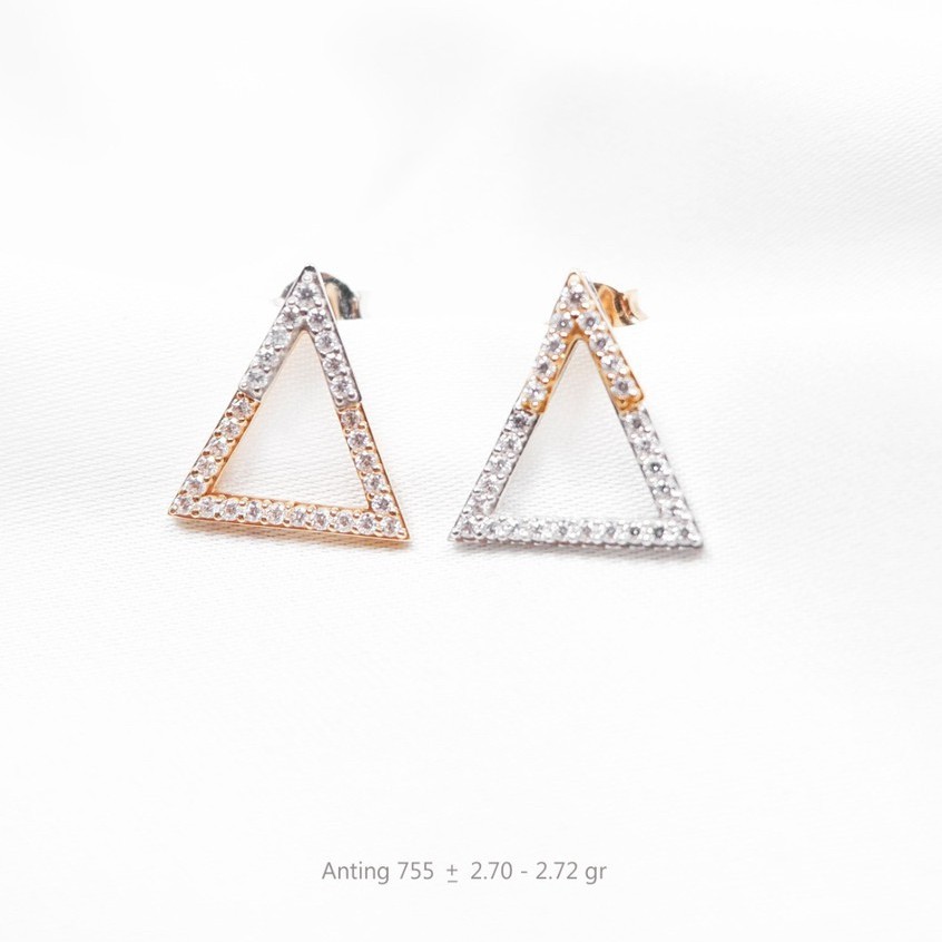 Anting Sandra Dewi Gold Seri Criss Cross Kadar 755 3AZ0418
