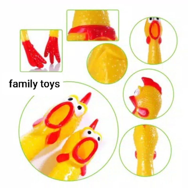 family games Ayam teriak pencet bunyi karet shrilling screaming chicken toys untuk kucing / anjing