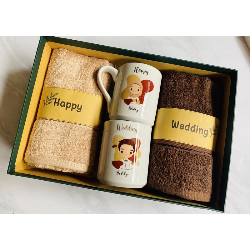 SET HADIAH PERNIKAHAN/KADO NIKAHAN/HAMPERS WEDDING/HAMPERS HANDUK COUPLE