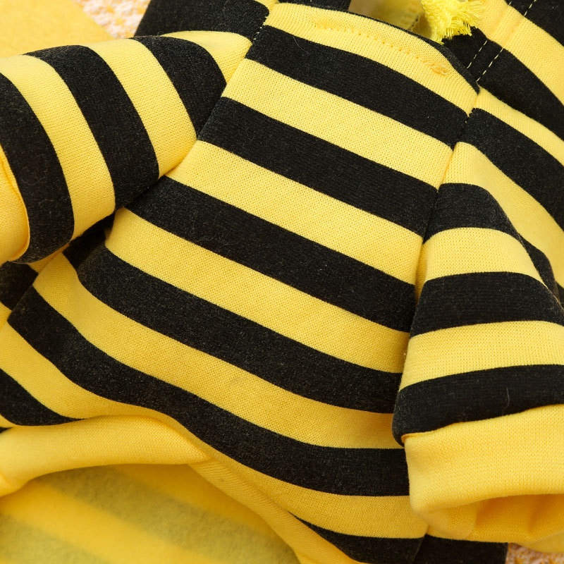 ★〓YUFeiPet〓★ Pet puppy Halloween dress up bee costume puppy autumn and winter plus velvet clothes