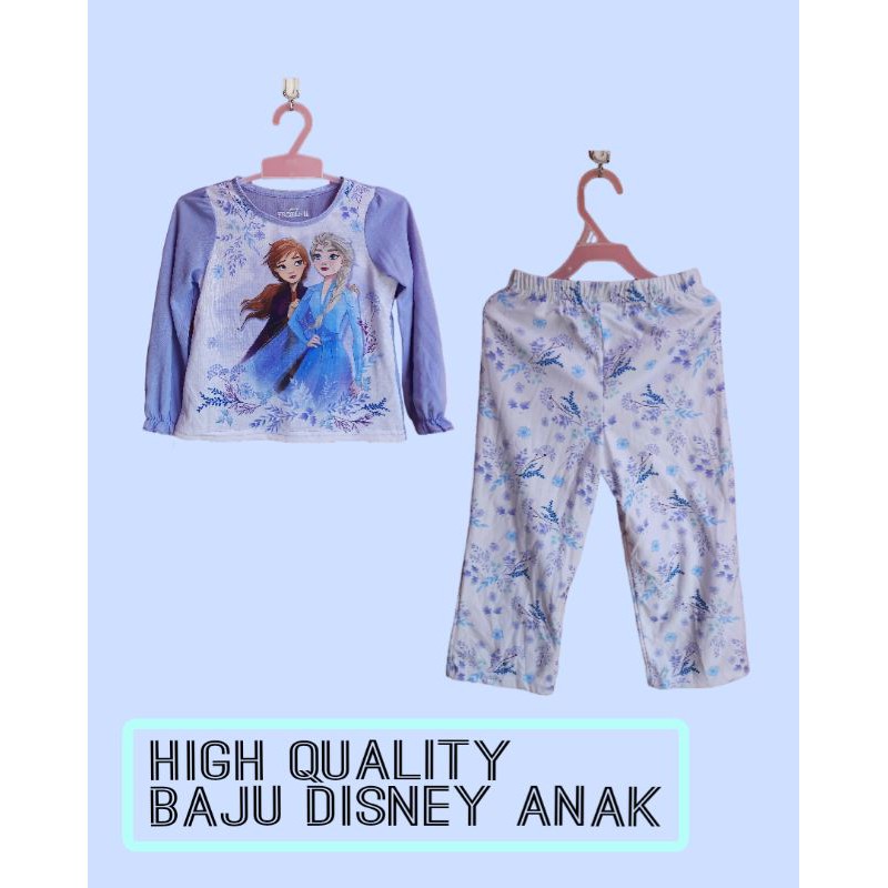 Baju Disney Anak/Baju tidur anak lengan panjang/Baju setelan anak import