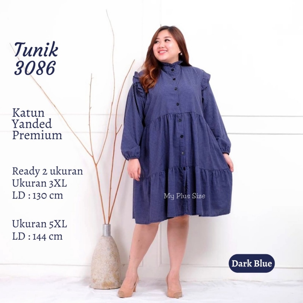 Tunik kotak jumbo 3086,Ld 124 cm 130 &amp; 144 cm