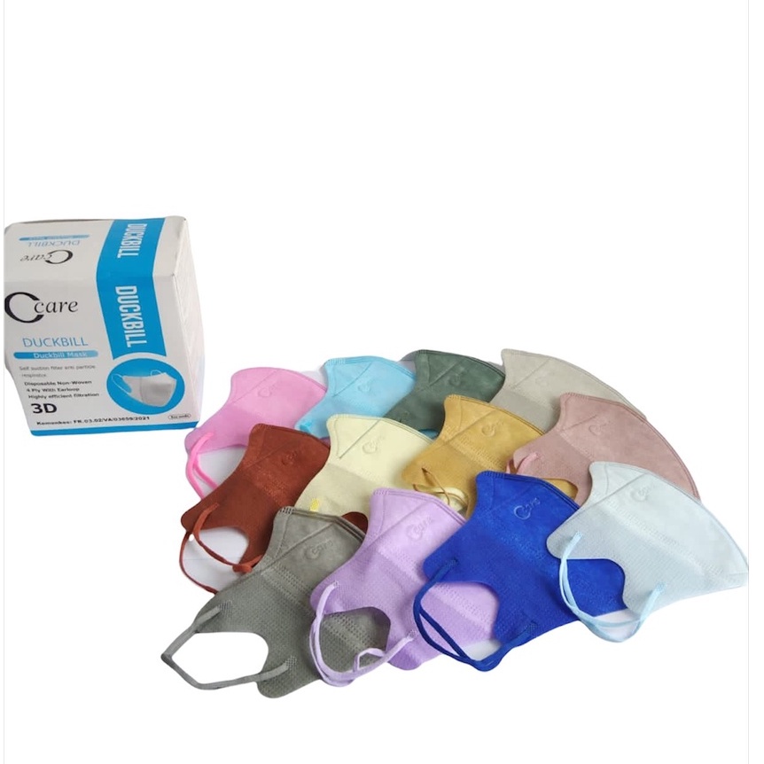 [MH] C-CARE MASKER DUCKBIL 4PLY WARNA WARNI ISI 50 + BOX