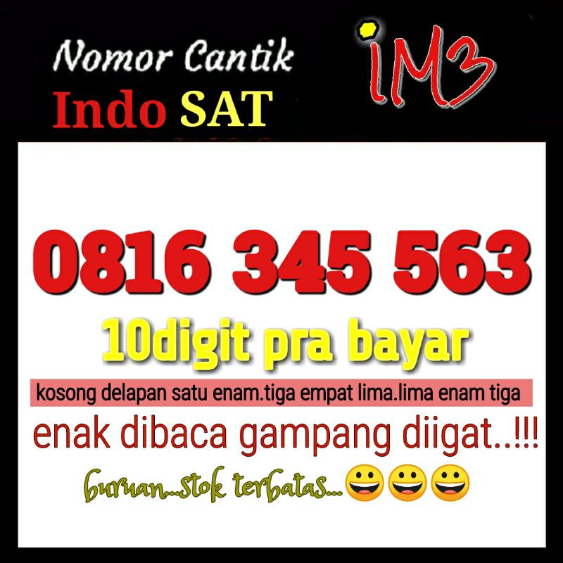 Nomor cantik Indosat 10digit murah