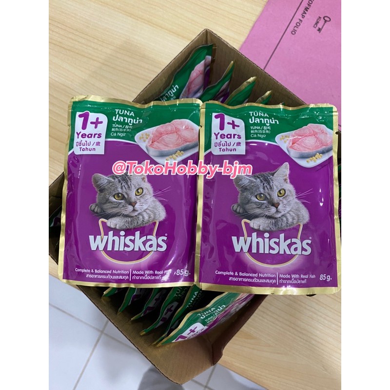 Whiskas pouch adult perSACHET / 1+ years makanan basah kucing cat wet food