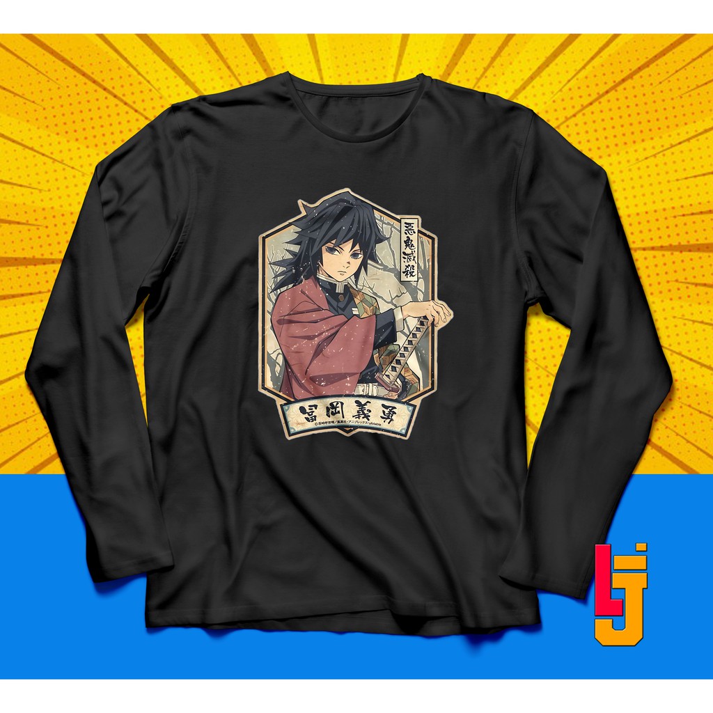 Kaos Anime Baju Distro Lengan Panjang Kimetsu no Yaiba Tomioka Giyuu
