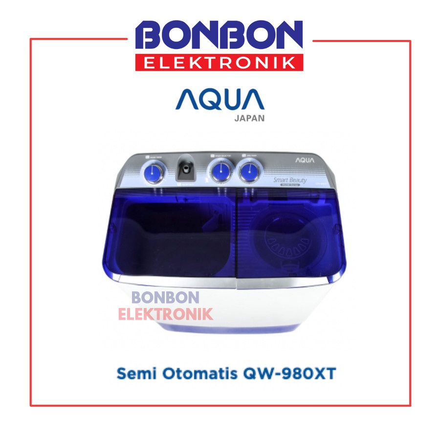 AQUA Mesin Cuci 2 Tabung 9KG QW-980XT / QW 980 XT / QW980XT