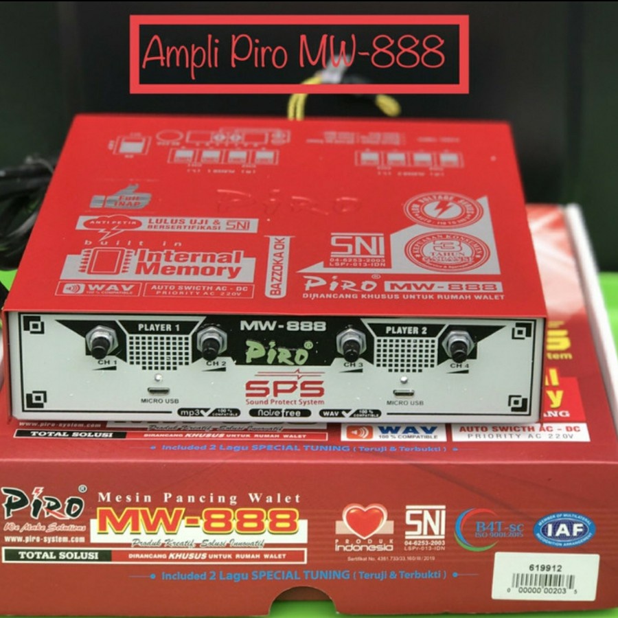 AMPLIFIER WALET PIRO MW-888 / MW888 WARNA MERAH