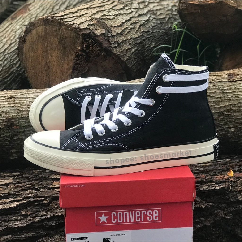 SEPATU CONVERSE 70S HIGH BLACK WHITE ALL STAR CHUCK TAYLOR OBRAL MURAH