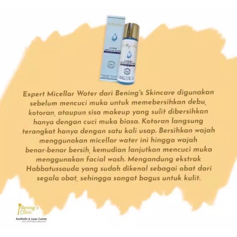 Micellar Water Skincare dr. Oky Pratama / Benings Clinic / Benings Skincare