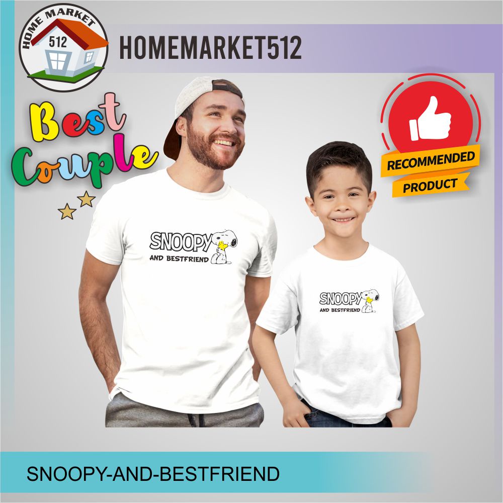 Kaos Anak Baju Couple Keluarga Kaos Pasangan Snoopy And Bestfriend| Homemarket512-0