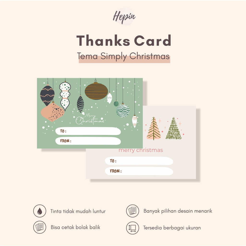 

Greeting Card SIMPLY CHRISTMAS - Thanks Card Olshop Natal