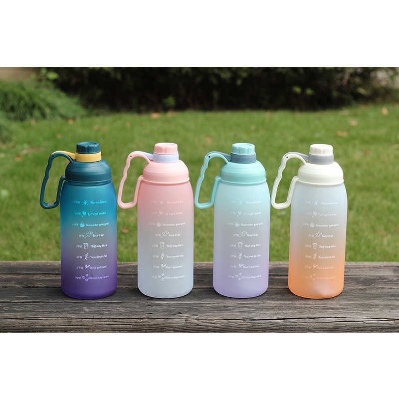 Botol Minum Motivasi Kapasitas 1800 ml Botol Minum Rainbow Hook