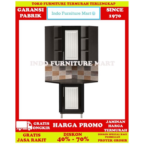 Kitchen Set Lemari Dapur Sudut Atas Minimalis Big Panel Ksa 5150