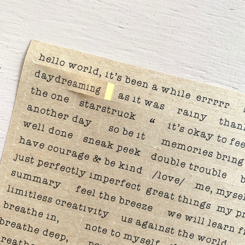 

JOURNALING-Sticker Text Kraft Rustic Vintage Souvenir