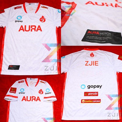 Jersey Kaos Baju Gaming  AURA 2020 RED FIRE FF ML PUBG  - Gratis Pasang Nickname dan sticker