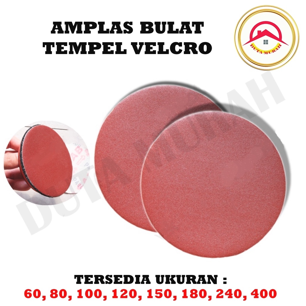 Amplas Tempel Grit Bulat Velcro 4 inch isi 1 pcs Grit 60 80 100 120 150 180 240 400