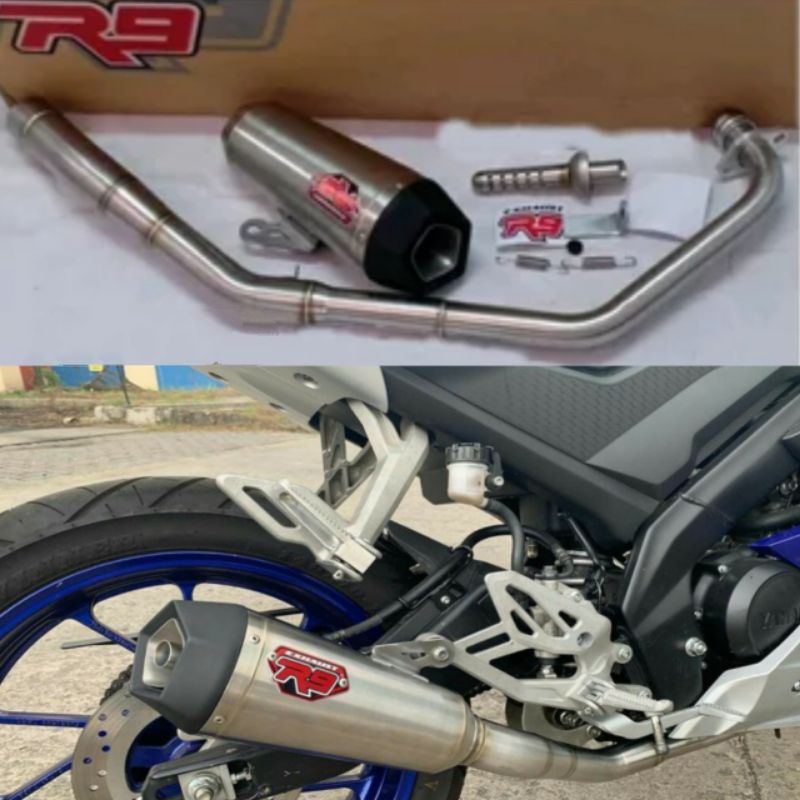 Knalpot R9 New Alpha Series cbr 150r, R15 New, Vixion old , vixion new , Mx King, Sonic, Satria fu, 