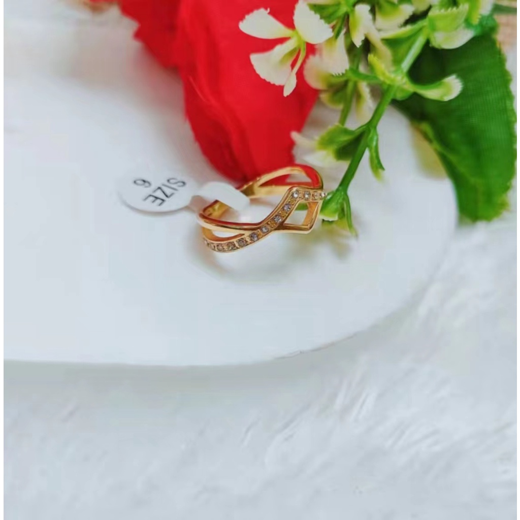 Cincin Titanium Permata Perhiasan Fashion 1249,1250