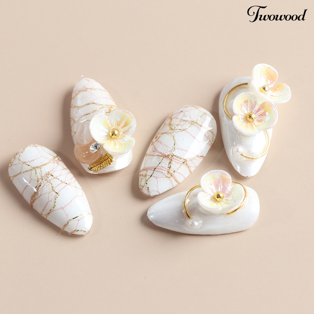 Twowood 1 Kotak Stiker Kuku 3D Bahan Mesh Untuk Nail Art Wanita