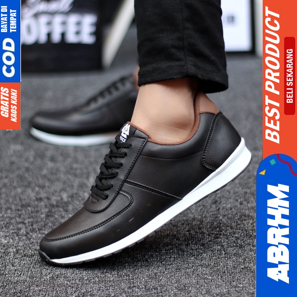 Abrhm Prey - Sepatu Sneakers Casual Pria Kerja Hitam