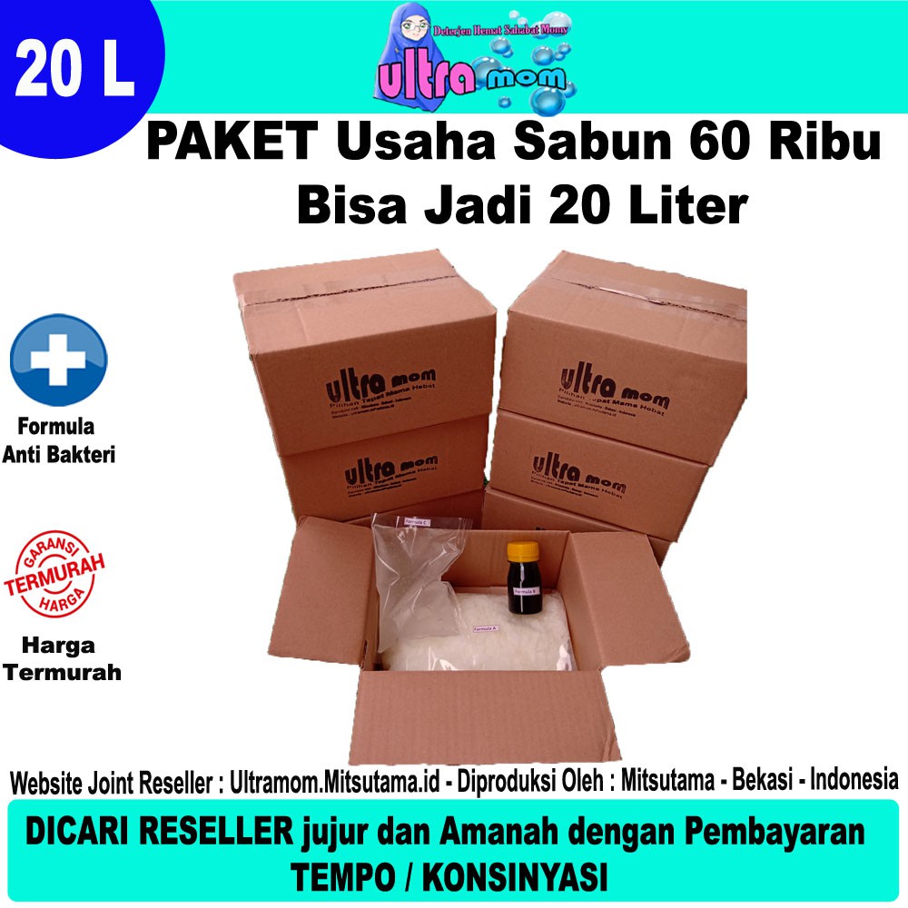 Biang Sabun Deterjen Cair Ultramom 20L untuk Cuci Baju Mesin Cuci / Tangan + Anti Bakteri