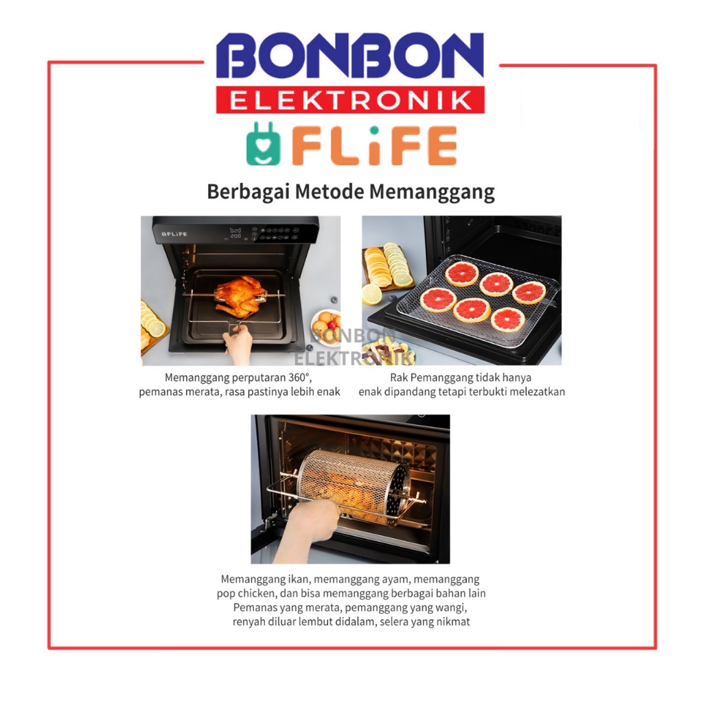 FLIFE Digital Air Oven OV-20HX01P 20 Liter - Smart control 8 in 1