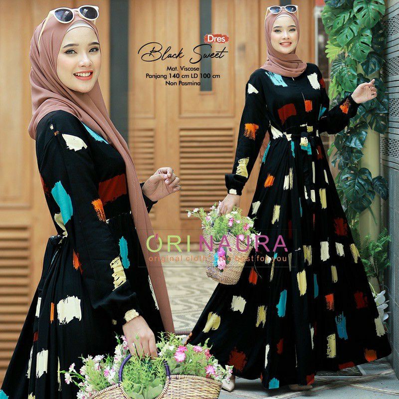 GAMIS MOTIF ORIGINAL NAURA MAT VISCOSE