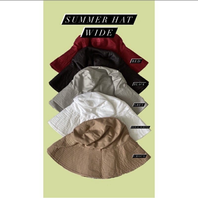 (bisa COD) WIDE BUCKET HAT - Topi Bucket Besar/Topi Wanita Aksen Tali