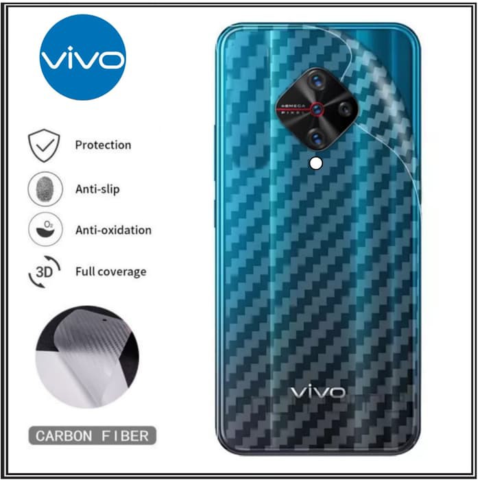 Vivo S1 Pro Back Skin Carbon Anti Gores Belakang